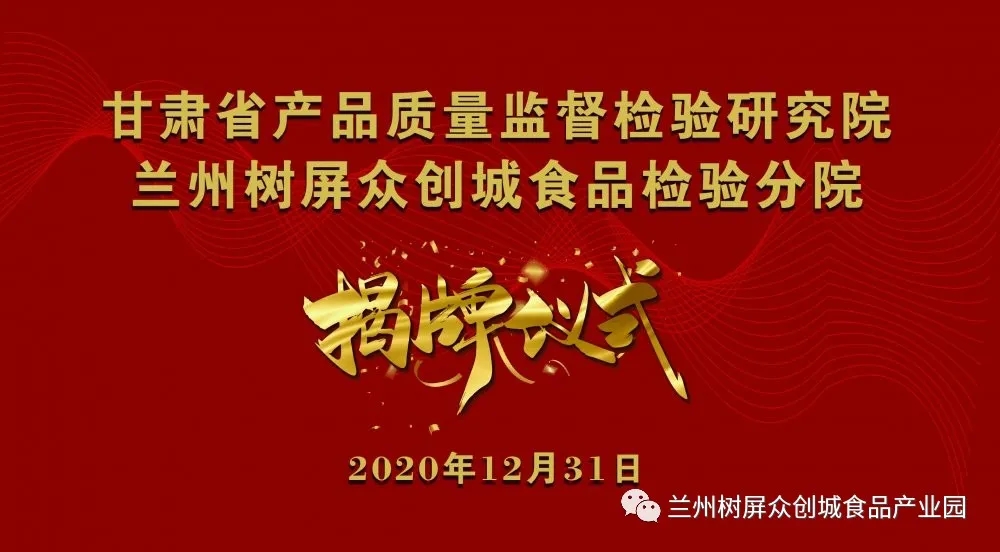 甘肅省產品質量監督檢驗研究院蘭州樹屏眾創城食品檢驗分院成功揭牌